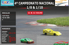 4º prova do Campeonato Nacional 1/10 200 e 1/8 Pista.
